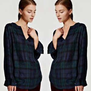 LOFT • Petite Plaid Tunic Softened Shirt • SZ SP